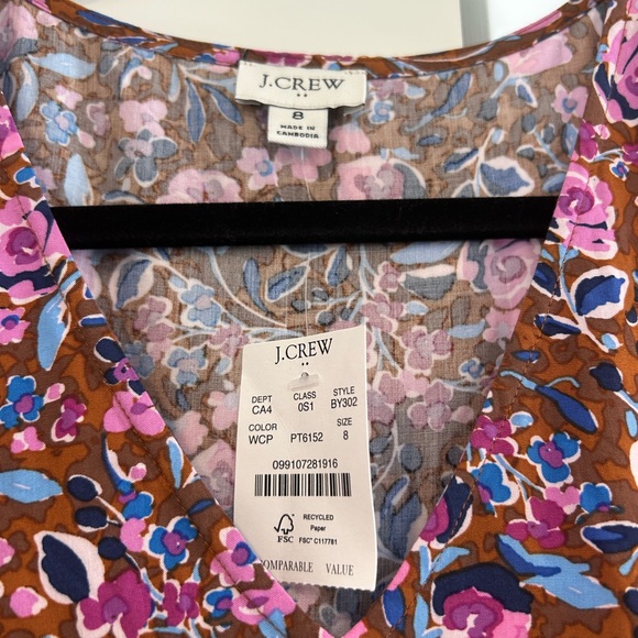 J.Crew Flutter-sleeve tiered midi dress size 8 #BY302 Cottagecore NWT - Picture 4 of 12